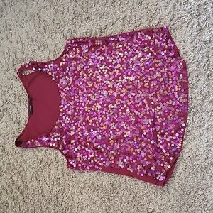 Women's Plum Sequin Embellished Tank Top